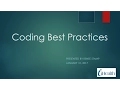 Ask the Expert Coding Best Practices