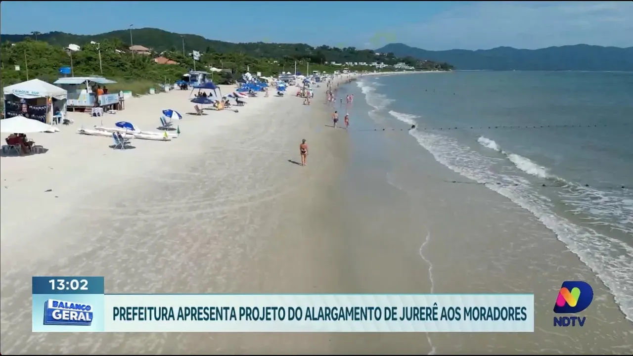 Prefeito de Florianópolis apresenta projeto de alargamento da faixa de areia da praia de Jurerê