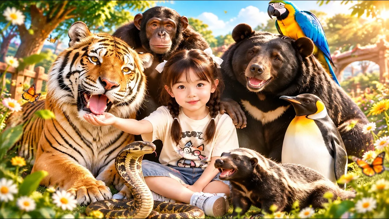 萌娃兽语满级,动物园成了后花园