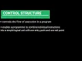 Control Structure