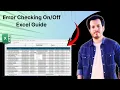 How To Enable or Disable Error Checking in Excel Step By Step Full Guide