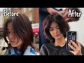 Download Lagu Getting a new TOMBOY Haircut | Fluffy Hair | Wolf Mullet cut