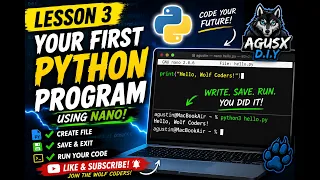 Lesson 3 of The Complete Python Course Your first python lesson