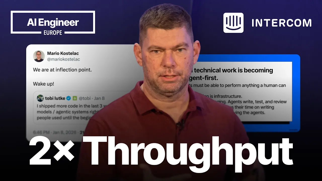How Building with AI Can Double the Throughput of Your Engineering Team — Brian Scanlan, Intercom: video thumbnail