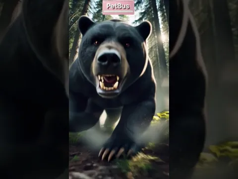 A scary bear finds small animals but.. #kitten #cat #animal #story #animation