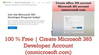 Create Microsoft 365 E5 Developer Account Create onmicrosoft com account Free Trial 2024