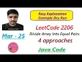 Divide Array Into Equal Pairs LeetCode 2206 4 approaches Java Code Developer Coder