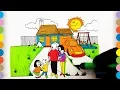 Kids coloring page - Family and House coloring