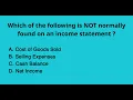 Income Statement Quiz