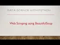 web scraping with python using BeautifulSoup