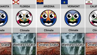 Wettest vs Driest US States Countryballs