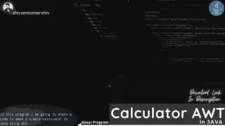 Calculator AWT in JAVA AWT JAVA Simple Calculator