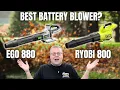 BEST Battery Blower EGO 880 VS Ryobi 800 Car Drying Yard Work Review