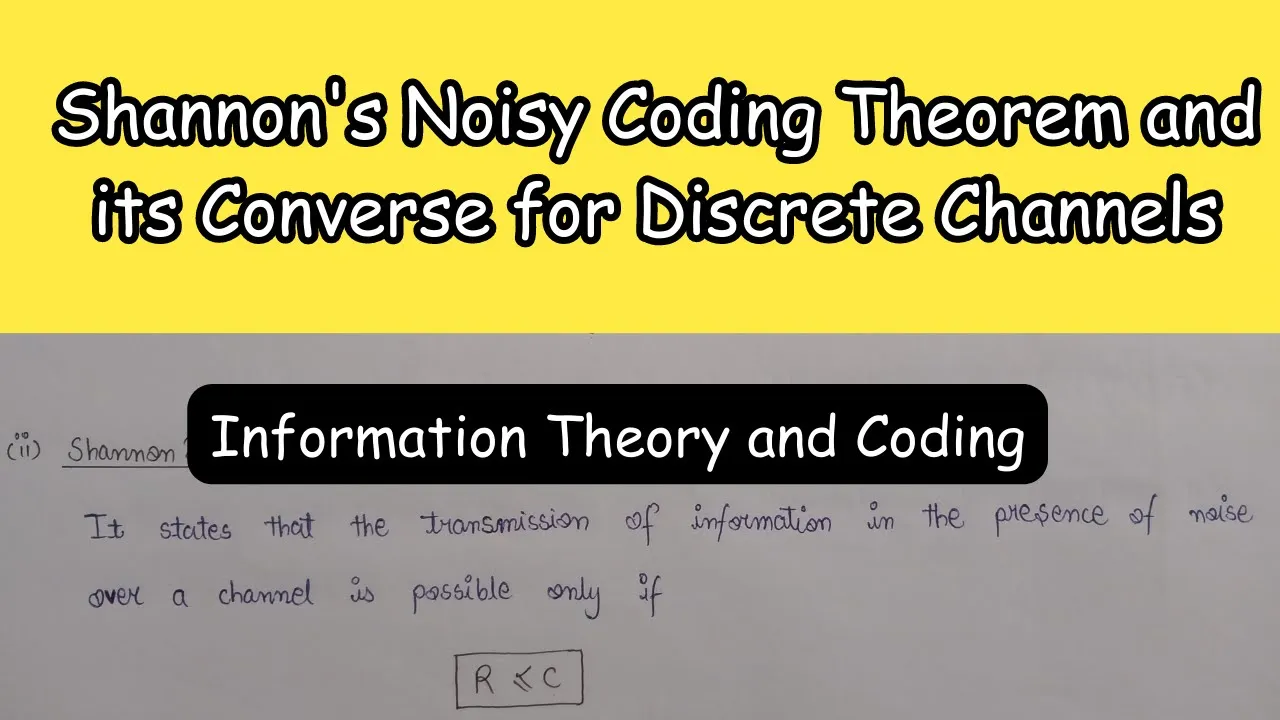 Shannon's Noisy Coding Theorem and its Converse for Discrete Channels