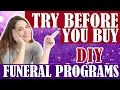 DIY Funeral Programs - Try Before You Buy Funeral Program Template
