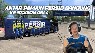 delivering persib bandung players to the gbla stadium with the new bus persib bandung match day 