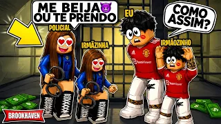 As POLICIAIS Prenderam EU e MEU IRMÃOZINHO para NOS ENCHER DE BEIJOS no BROOKHAVEN RP Roblox