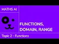 Functions domain range IB Maths AI