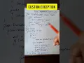 Custom Exception in Java