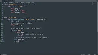 Leetcode 94 Binary Tree Inorder Traversal in Python Python Leetcode Python Coding Tutorial