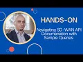 Hands on navigating SD WAN API documentation with sample queries