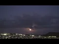 Honolulu moonrise over mountains