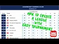 How to create a league with easy tournament