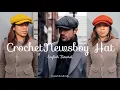 Crochet Newsboy Hat English Tutorial Newsboy Cap Crochet for men Crystal Handicraft