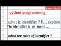 What is identifier Rules for identifier learn tutorial for beginner in English