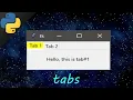 Python tkinter how to add window tabs