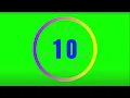 23 seconds countdown timer with number display with Alarm Greenscreen copyright free