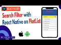Search Filter with React Native on FlatList in Hindi