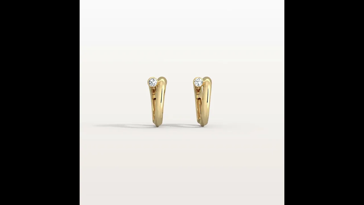 Bezel Set Lab-Grown Diamond Huggie Hoop Earrings in 925 Sterling Silver