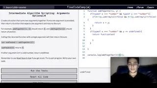 Freecodecamp Intermediate Algorithm Arguments Optional