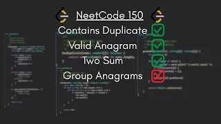 NeetCode 150 Contains Duplicate Valid Anagram Two Sum and Group Anagrams