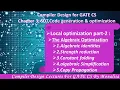 Ch 3 24 Local optimization part 2 Algebraic Optimization Algebraic identities Strength reduction