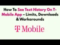 How To See Text History On T-Mobile App - Limits Downloads Workarounds