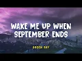 Lagu Green Day - Wake Me Up When September Ends | Lyrics Video | Indo Subtitle |  Lirik Terjemahan