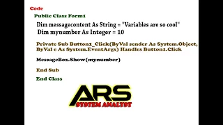 vb net Tutorial 3 How to display Variables in vb net