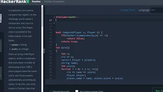 HackerRank Interview Prep - Problem 17 Sorting Comparator