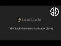 1380 Lucky Numbers in a Matrix LeetCode Java