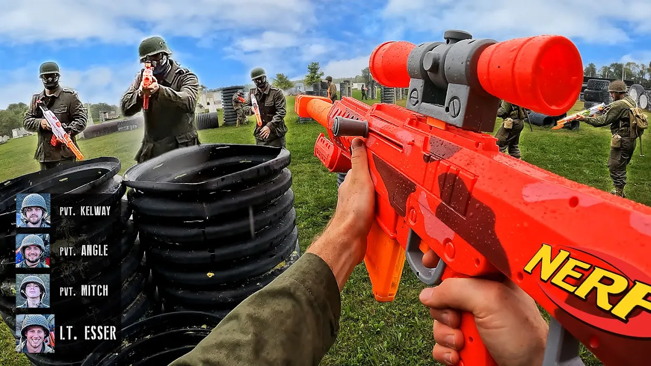 NERF WORLD WAR 2 BATTLE! (First Person Shooter)