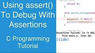 Using assert To Help Debug Our Program With Assertions C Programming Tutorial