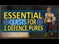 OSRS Essential Quests for 1 Defence Pures