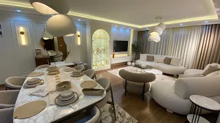 شقه عروسه اسكندريه عملت النيش جوه الجبسمبورد وزرعت شجر زيتون حقيقي في الريسبشن 