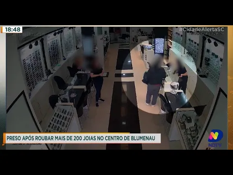 Homem é preso após roubar mais de 200 joias no Centro de Blumenau