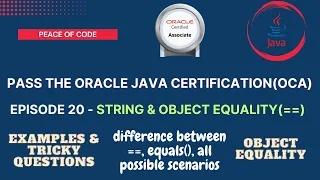 Java Certification-OCA Equality of Strings Object Equality
