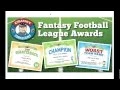 Fantasy Football Awards Certificates