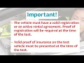 Driving Test Instructions