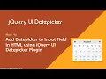 Add Datepicker to Input Field in HTML using jQuery UI